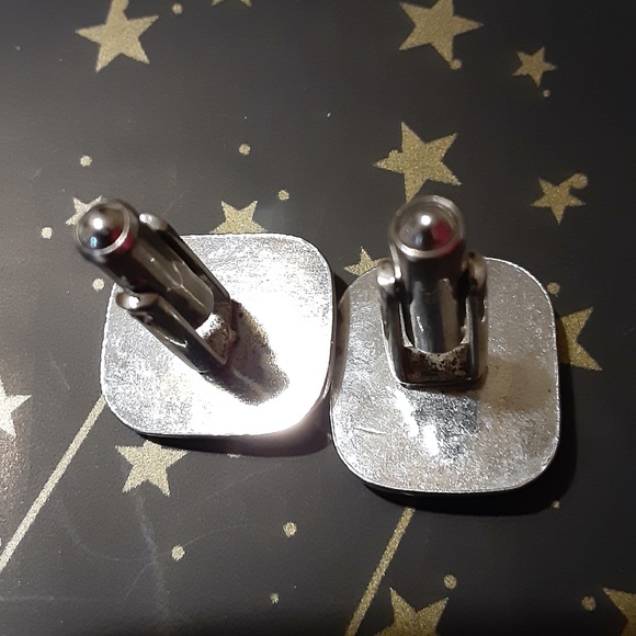 Cuff Links with Faux Diamond - Picture 4 of 4